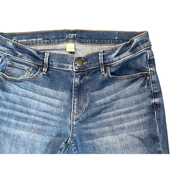 LOFT Outlet Womens Modern Crop Jeans Size 6 Mid-Rise Medium Wash - Picture 4 of 5